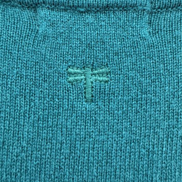 Tyler Boe Sweater Womens S Teal Cashmere Tunic Pullover V-Neck Front Pockets - Picture 6 of 11